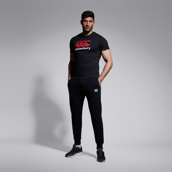 Pantaloni con polsini in pile affusolato Canterbury neri