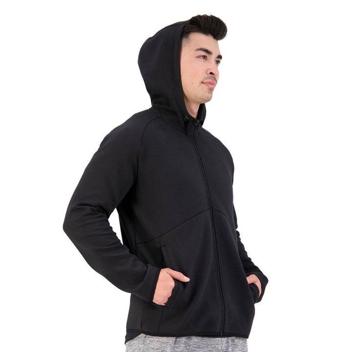 Felpa con cappuccio Canterbury Vapodri Tempo con zip intera da uomo, nera