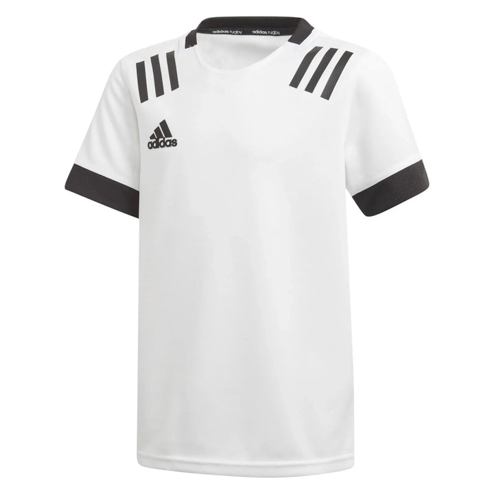 Maillot de rugby Adidas 3 bandes pour homme, blanc