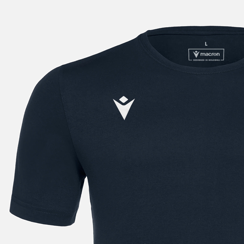 T-shirt Macron Boost Hero en coton pour adultes, bleu marine