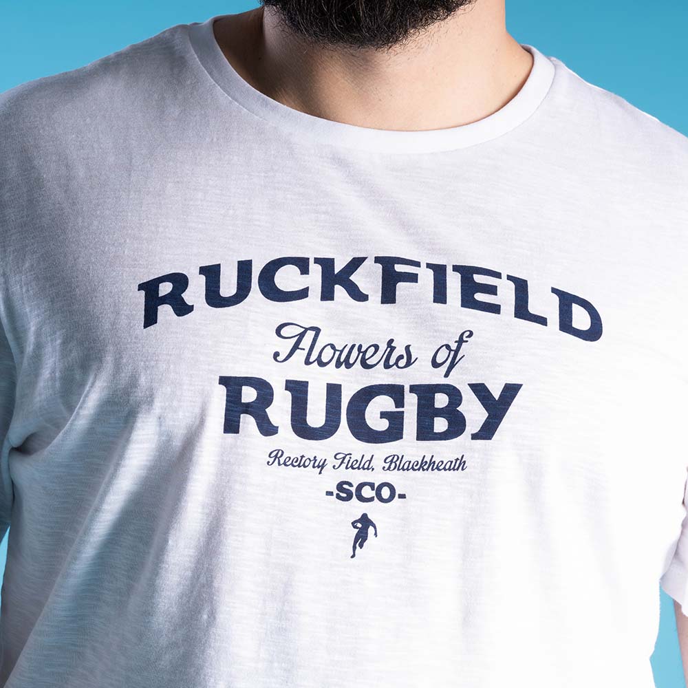 T-Shirt Ruckfield Flowers of Rugby Blanc