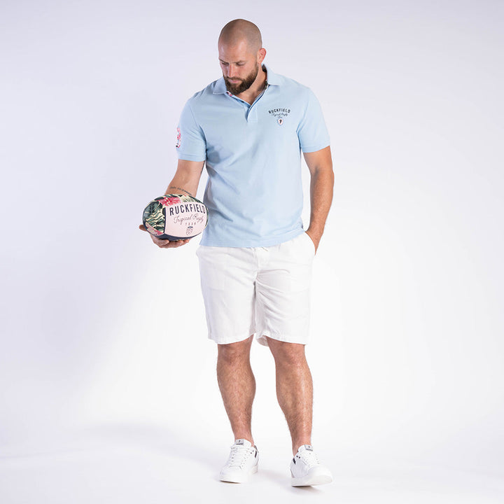 Polo Piqué Tropical Rugby Ruckfield Bleu Clair