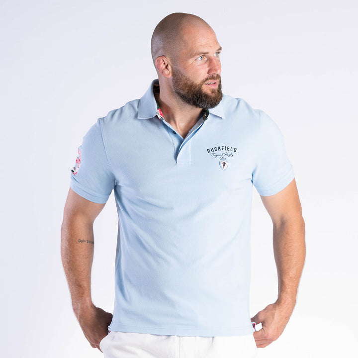 Polo Piqué Tropical Rugby Ruckfield Bleu Clair