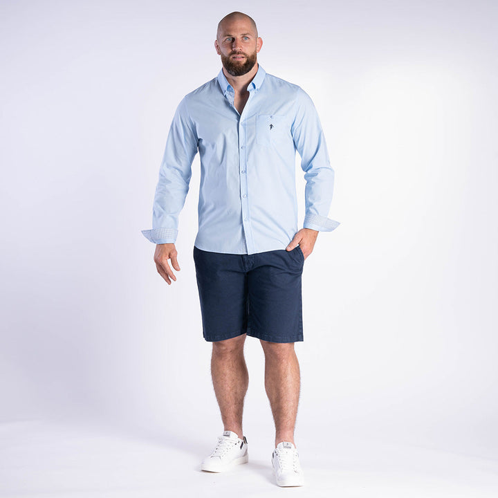 Chemise Élégance Ruckfield Bleu Clair Unie à Manches Longues