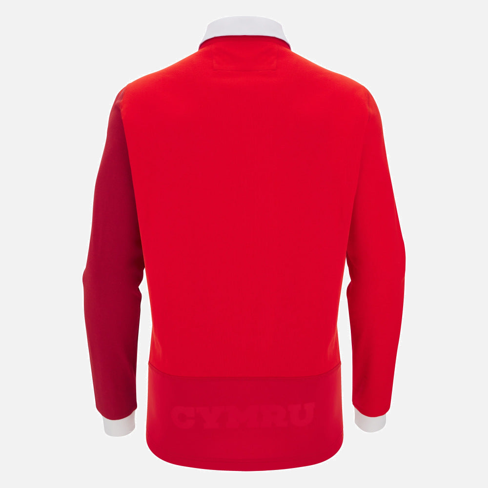 Macron Wales Rugby Home Long Sleeve Cotton Shirt