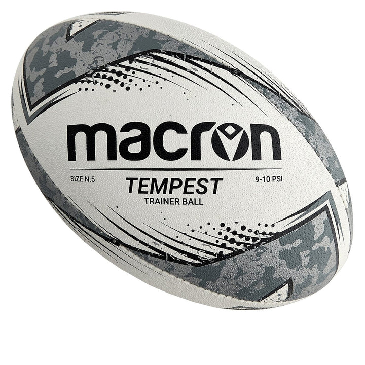 Ballon de Rugby d'Entraînement Macron Tempest N.5 Noir