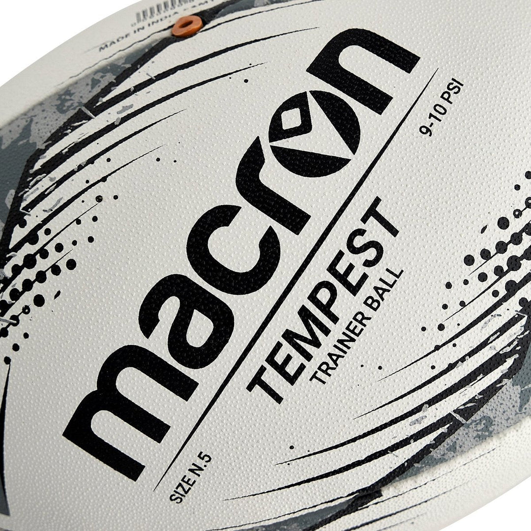 Ballon de Rugby d'Entraînement Macron Tempest N.5 Noir