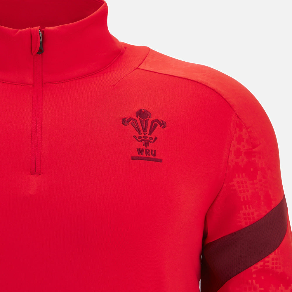 Haut d'entraînement Macron Rugby Pays de Galles 2025/26 1/4 Zip pour homme