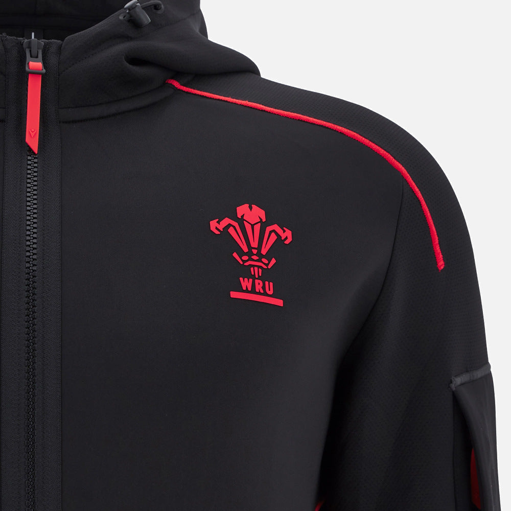 Sweat à capuche technique Macron Rugby Pays de Galles 2025/26 Athleisure pour homme