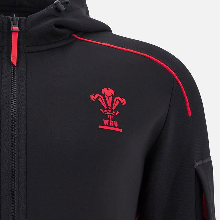 Sweat à capuche technique Macron Rugby Pays de Galles 2025/26 Athleisure pour homme