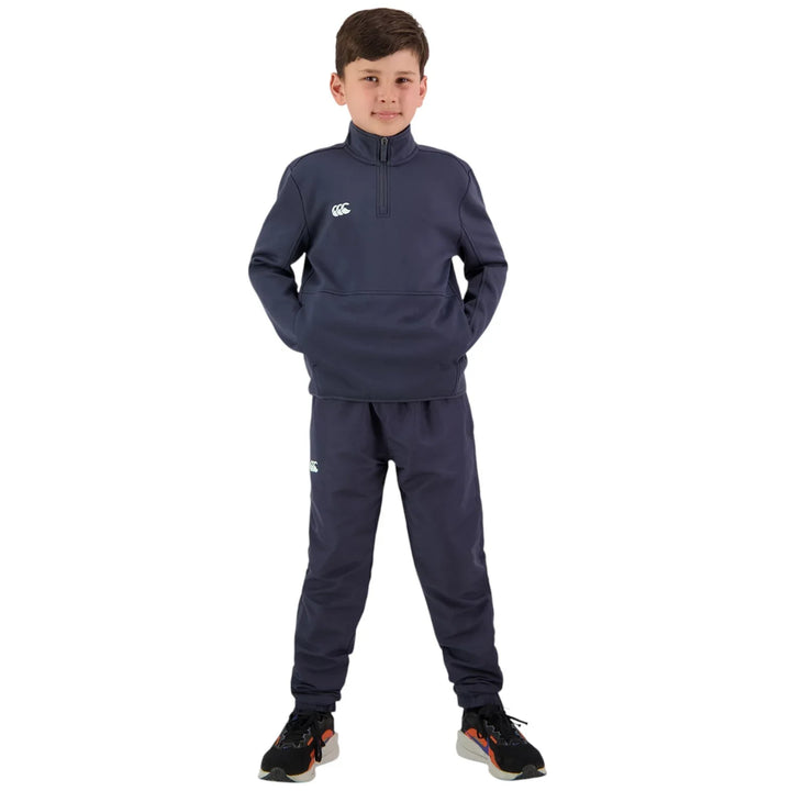 Haut d'entraînement Canterbury Tempo+ 1/4 Zip pour enfants, bleu marine 