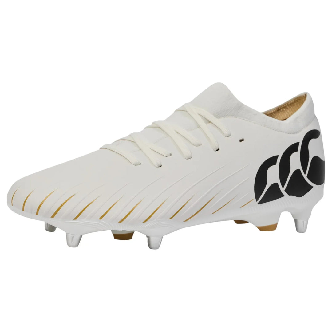 Chaussures de rugby Canterbury Speed ​​Falcon Pro SG blanches