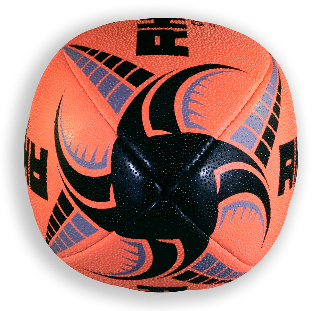Pallone da rugby Rhino Cyclone arancione fluorescente taglia 5