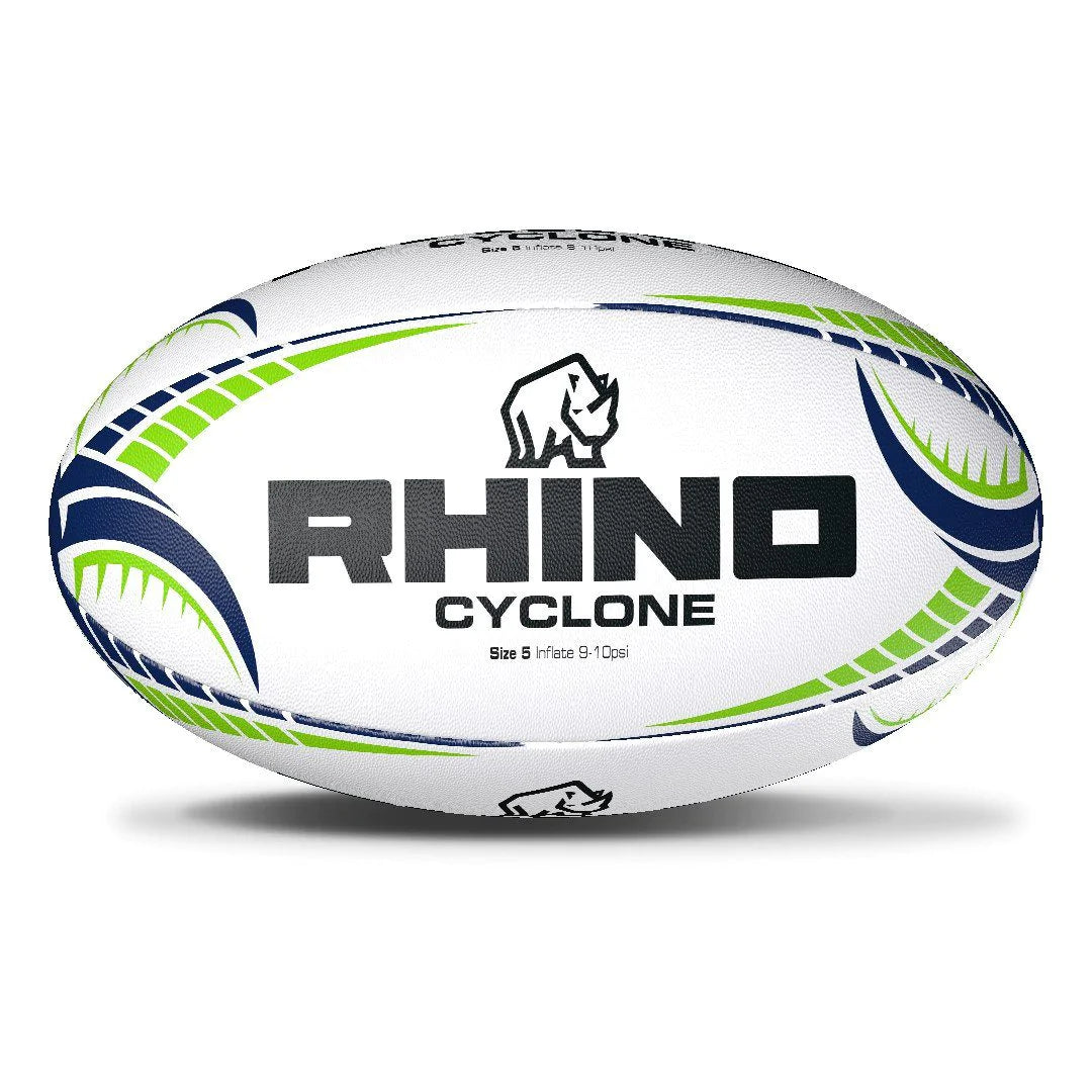 Pallone da rugby Rhino Cyclone bianco taglia 3
