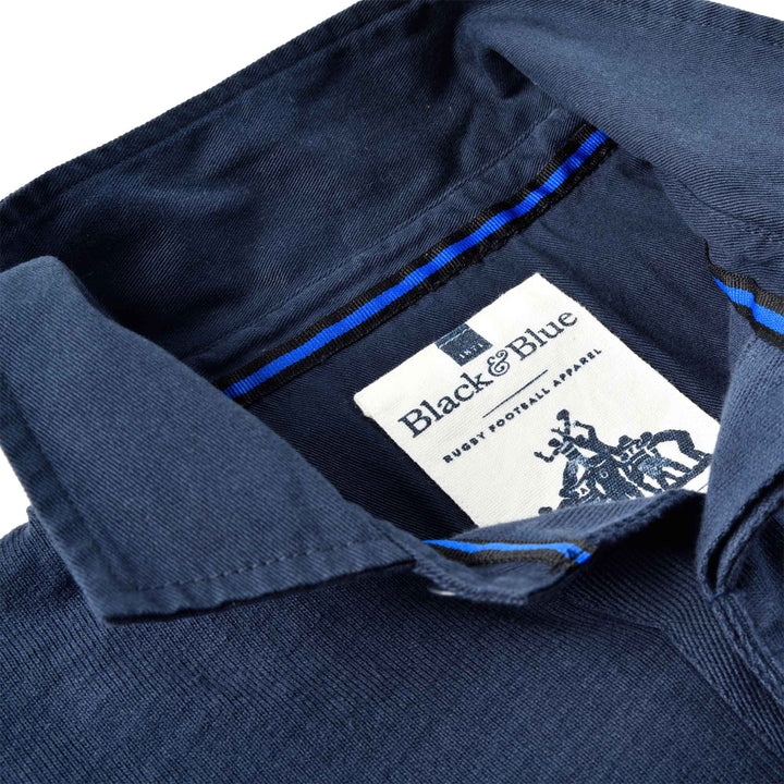 Maglia da rugby nera e blu 1871 Francia 1906 - Colletto blu navy
