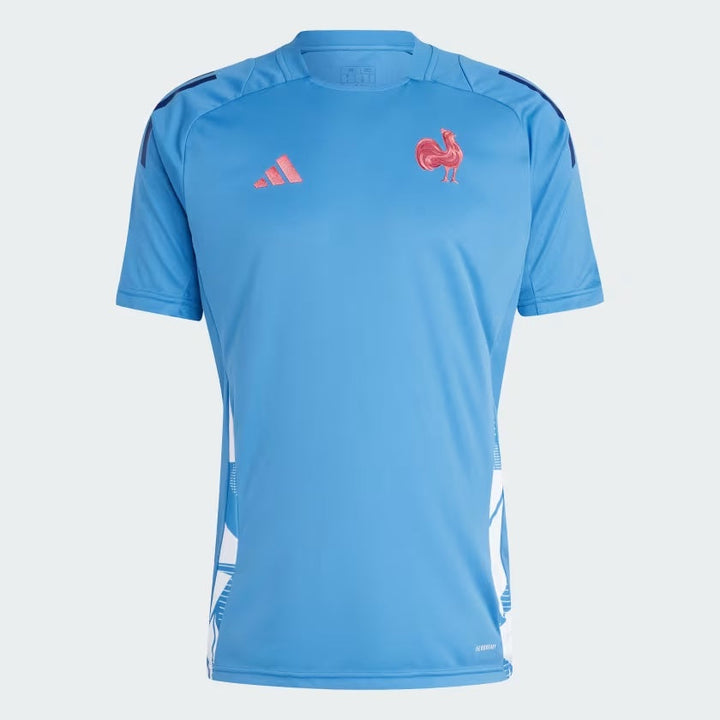 Maglietta Adidas France Performance da uomo, blu chiaro