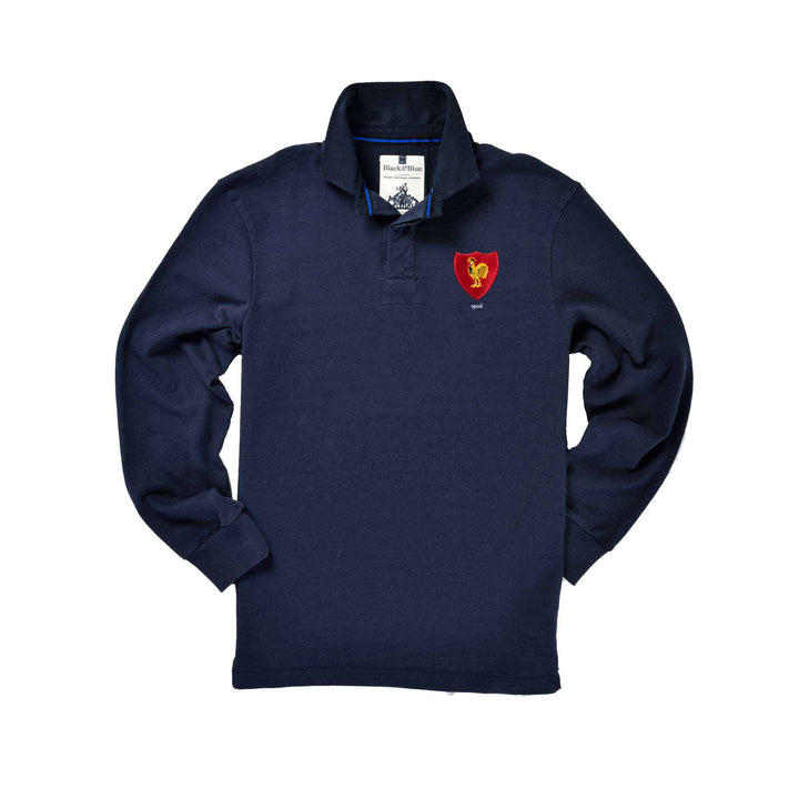 Maglia da rugby nera e blu 1871 Francia 1906 - Colletto blu navy