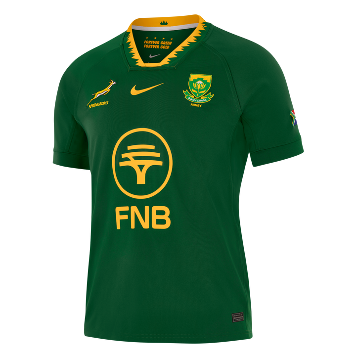 Maillot de rugby Nike Springboks Stadium pour homme, domicile, vert gorge