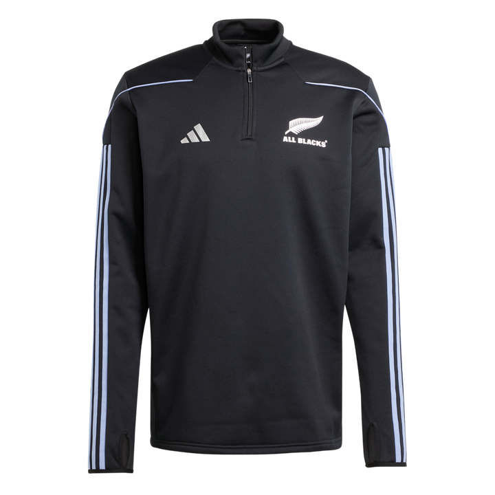 1/4 Zip Rugby All Blacks à Manches Longues pour Hommes Blue Spark