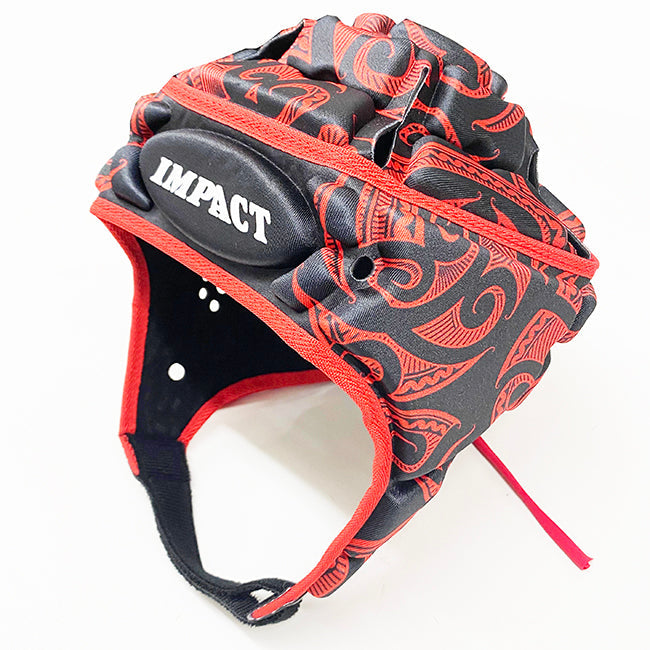 Casque Impact Rugby Kiwi Noir/Rouge