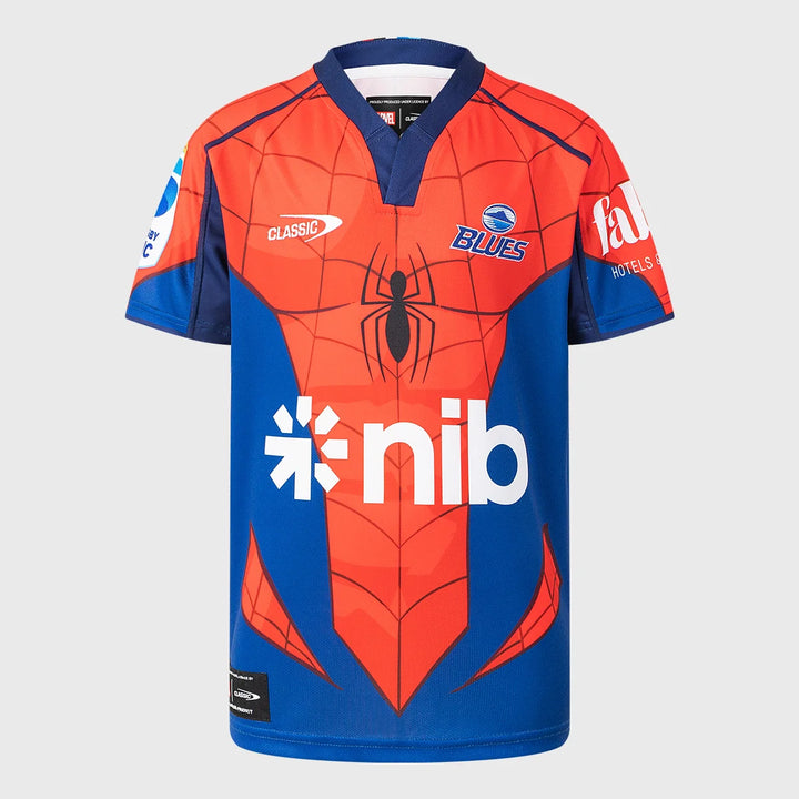 Maillot de rugby réplique Classic Blues Spider-Man pour enfants 
