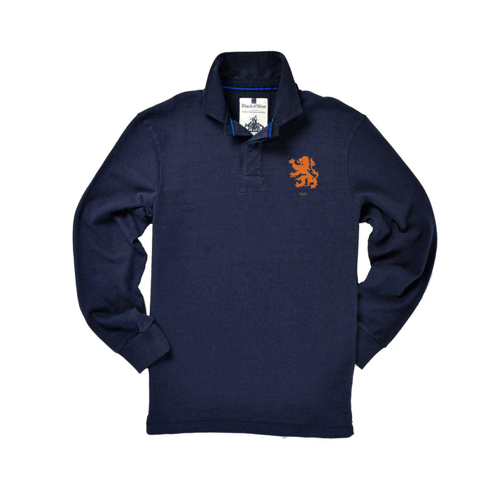 Maillot de rugby noir et bleu 1871 Pays-Bas 1930 – Col bleu marine 
