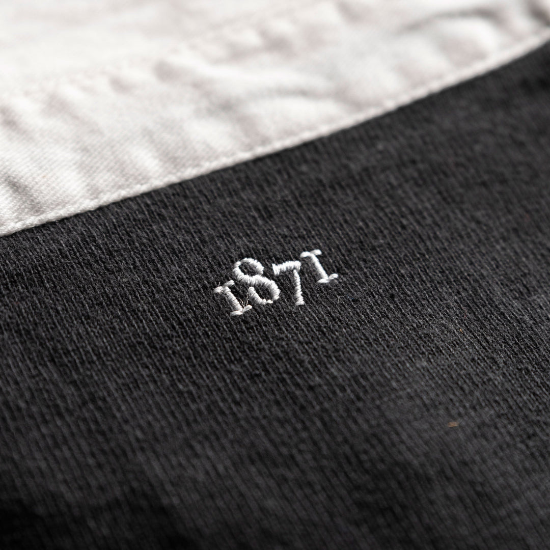 Maillot de rugby noir et bleu 1871 Nouvelle-Zélande 1884 