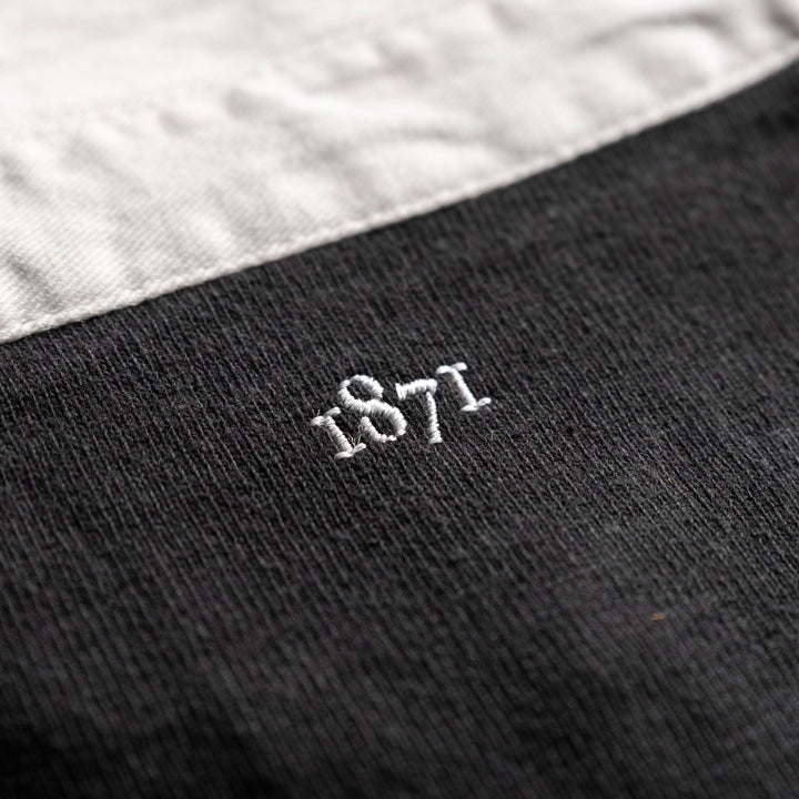 Maillot de rugby noir et bleu 1871 Nouvelle-Zélande 1884 