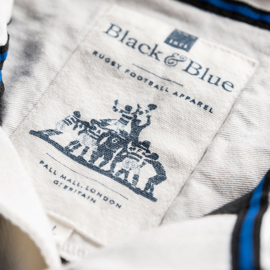 Maillot de rugby noir et bleu 1871 Nouvelle-Zélande 1884 