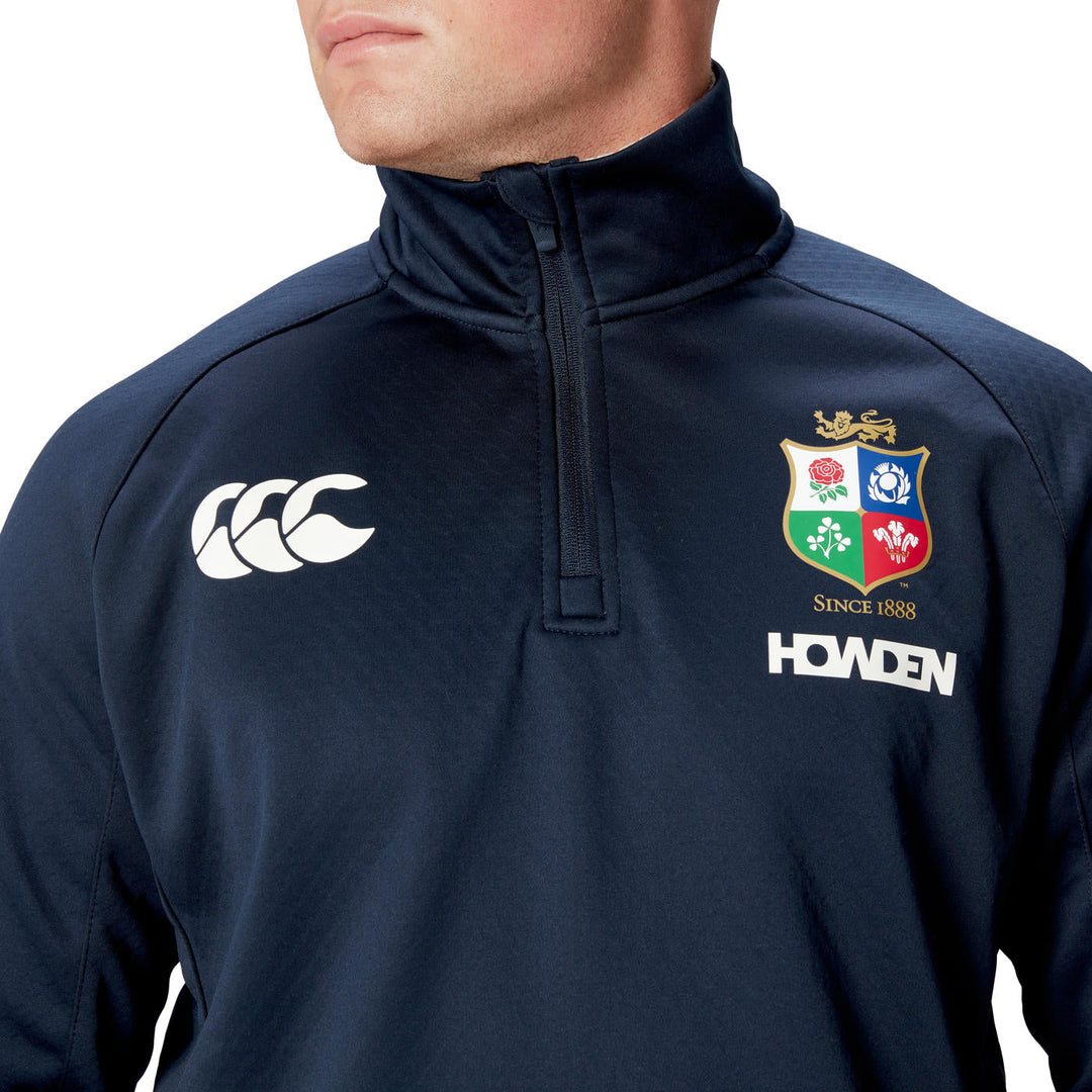 1/4 Zip Fleece Canterbury Les Lions Britanniques et Irlandais Bleu Foncé