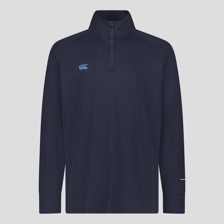Haut d'entraînement Canterbury Tempo+ 1/4 Zip pour homme, bleu marine 