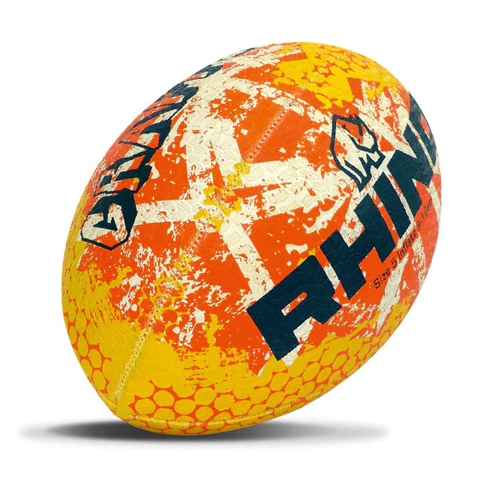Ballon de rugby Rhino Graffiti taille 5 orange
