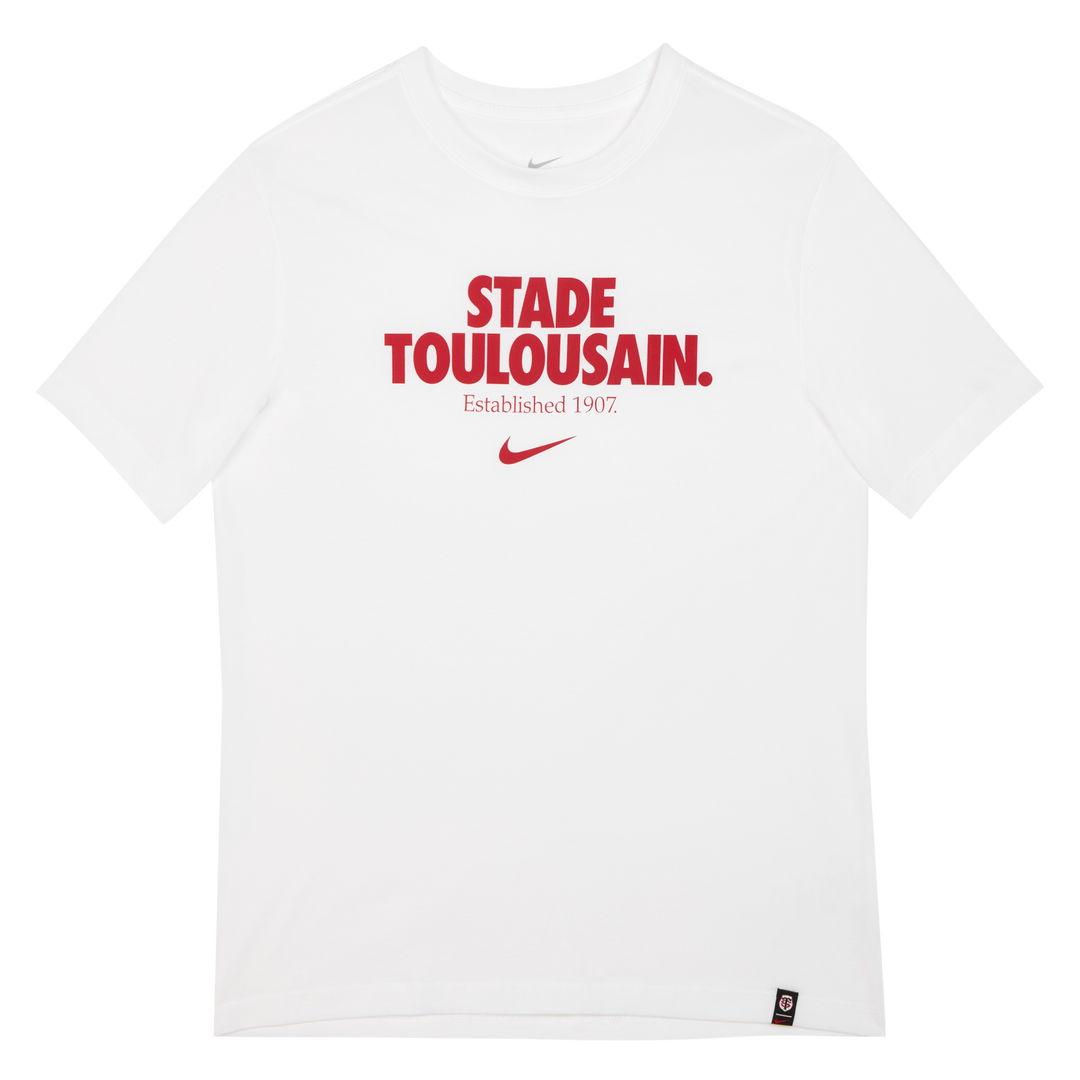 T-shirt graphique Nike Stade Toulousain pour homme, blanc