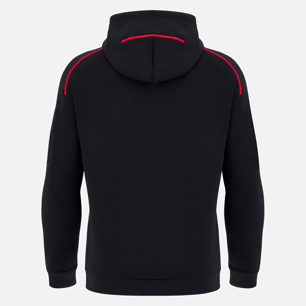 Sweat à capuche technique Macron Rugby Pays de Galles 2025/26 Athleisure pour homme