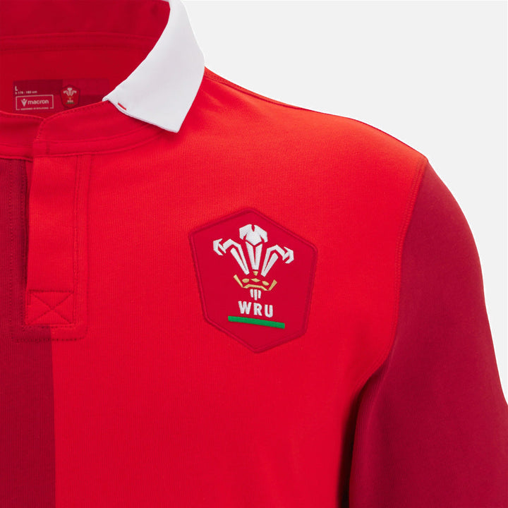 Macron Wales Rugby Home Long Sleeve Cotton Shirt