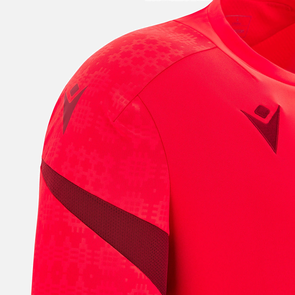 T-shirt d'entraînement Macron Rugby Pays de Galles 2025/26 rouge pour homme