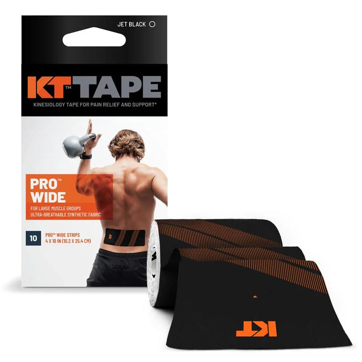 KT Tape Pro Wide Voorgesneden (10 x 25 cm) – 10 pièces – 2,5 mètres