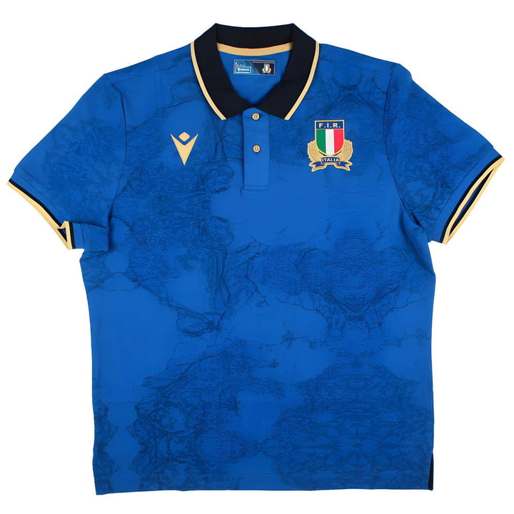 Macron Italy Rugby Cotton Home Shirt Short Sleeve