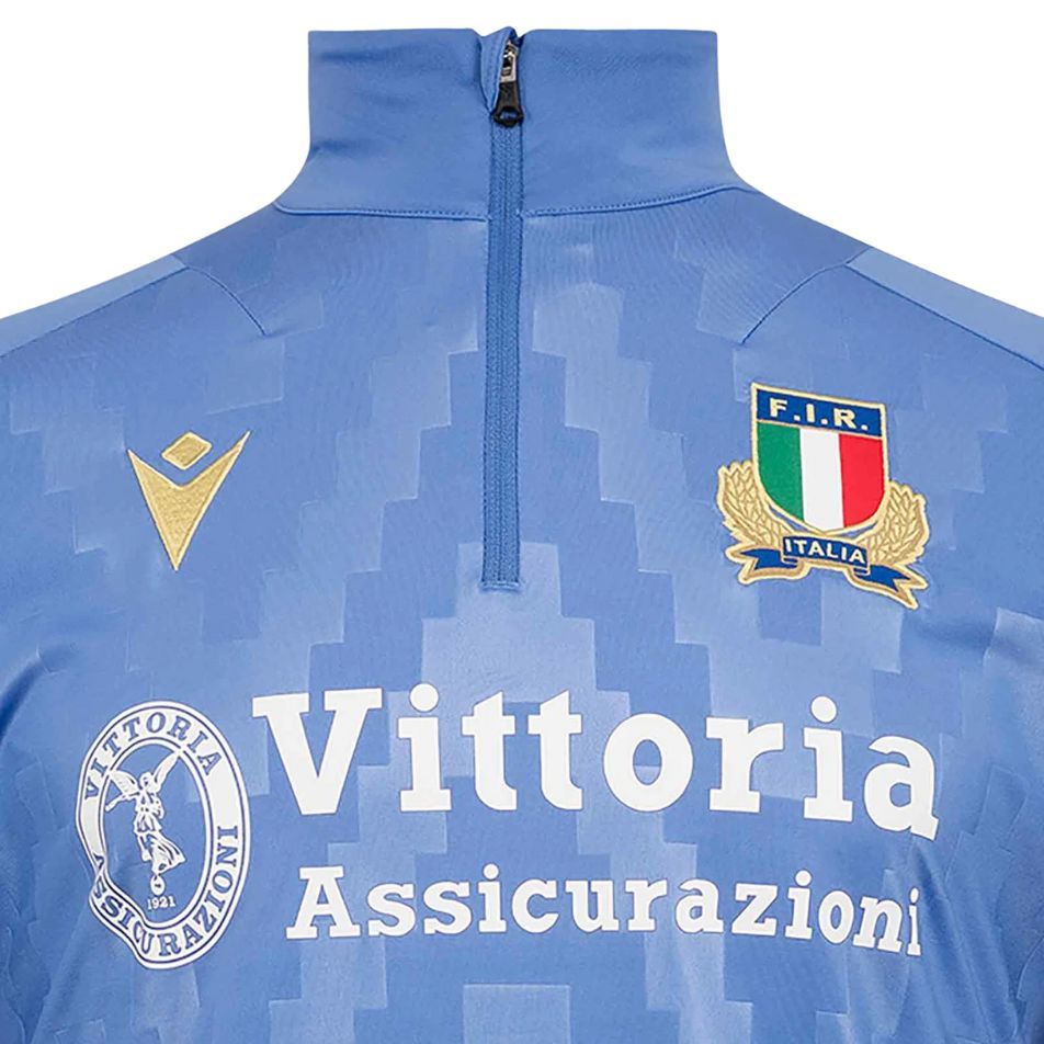 Macron Italy Rugby 1/4 Zip Training Top Kids