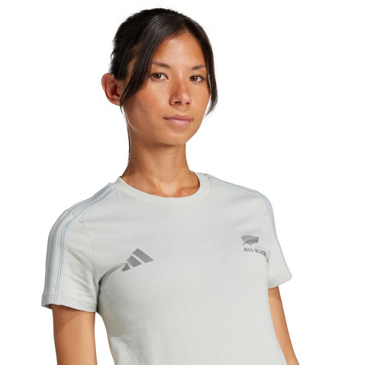 T-shirt de rugby adidas All Blacks pour femme Argent