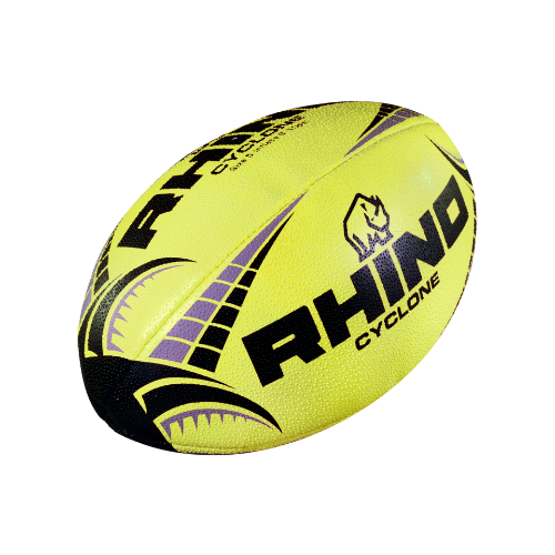 Ballon de Rugby Cyclone Jaune Fluorescent Taille 3 - Rhino