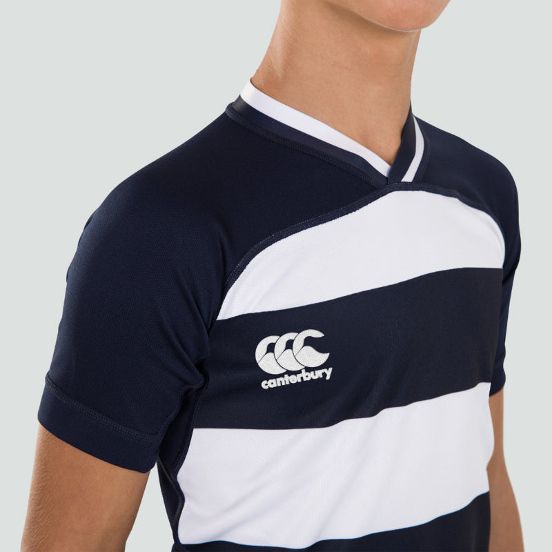 Maillot de Rugby à Rayures Evader Vapodri Marine Junior